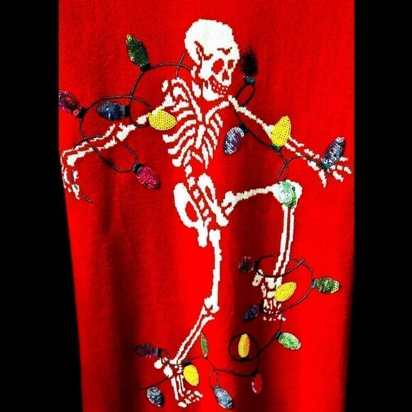 TORRID Plus Size 3X Red Skeleton PulloverโCrew Neck Sweater. - Picture 6 of 17